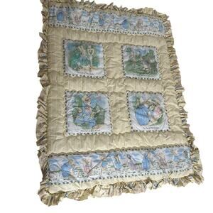 Vintage Peter Rabbit Beatrix Potter Baby Quilt Jemima Puddle Duck Quiltex Nurser